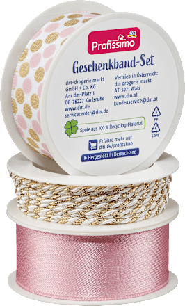 Geschenkband-Set "rose/weiß-gold  Profissimo