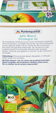 Früchte- & Kräuter-Tee Apfel, Minze & Zitronengras (20x2g) dmBio