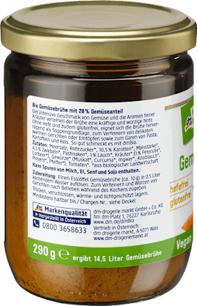 Gemüsebrühe, hefefrei dmBio