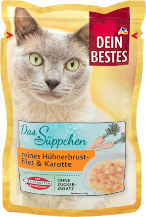 Das Süppchen, Nassfutter für Katzen, mit Hühnerbrustfilet & Karotte Dein Bestes