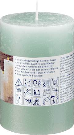 Stumpenkerze Rustik polargrün 100/68 Profissimo