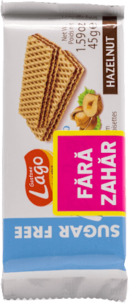 Napolitane cu cremă de alune fără zahăr Lago