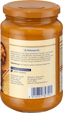 Sauce, indische Curry Sauce dmBio