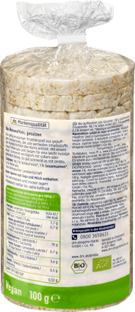 Waffeln, Reis-Waffeln, Sesam gesalzen dmBio