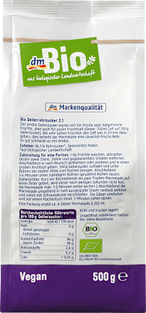 Zucker, Gelierzucker 2:1 für 1kg Früchte dmBio