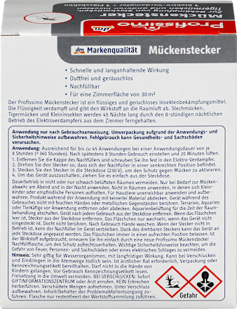 Mückenstecker 1 Elektro-Verdampfer + 1 Fläschchen Profissimo