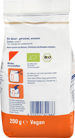 Trockenobst Datteln, entsteint dmBio