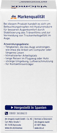 Augentropfen mit Hyaluron  VISIOMAX