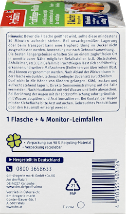 nature Fruchtfliegen-Monitor Set (1 Fl. + 4 Fallen) Profissimo