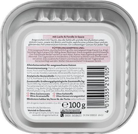 Mokra karma dla kota, łosoś i pstrąg w sosie Dein Bestes