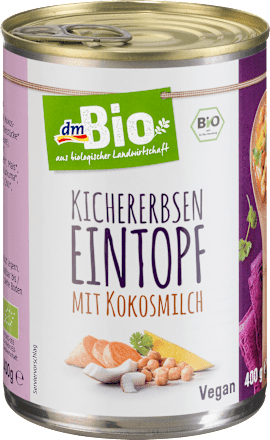 Eintopf, Kichererbsen-Eintopf mit Kokosmilch dmBio
