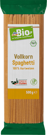 Nudeln, Spaghetti aus Weizen, Vollkorn dmBio