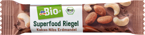 Nuss-Frucht-Riegel, Superfood Kakao-Nibs & Erdmandel dmBio