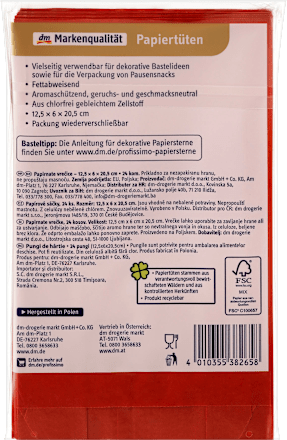Papiertüten rot Profissimo
