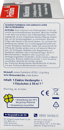 Mückenstecker 1 Elektro-Verdampfer + 1 Fläschchen Profissimo