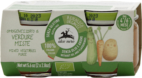 Omogeneizzato di verdure miste biologico alce nero