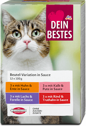 Hrană umedă pentru pisici in sos cu carne și pește Dein Bestes