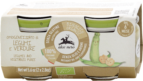 Omogeneizzato di legumi e verdure biologico alce nero