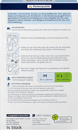 Deo Achselpads Sensitive Größe L Balea