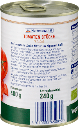 Tomaten, Stücke, natur dmBio