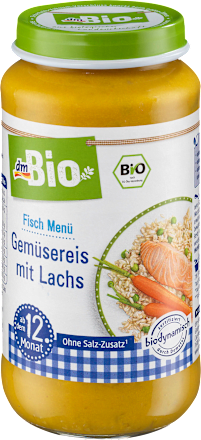 Gemüsereis mit Lachs ab dem 12. Monat, Demeter  dmBio