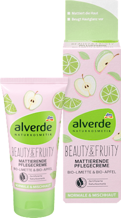 Tagescreme Beauty & Fruity Mattierende Pflegecreme Bio-Limette Bio-Apfel alverde NATURKOSMETIK