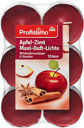 Duftkerze Maxi Duftlichte Apfel+Zimt 12St Profissimo