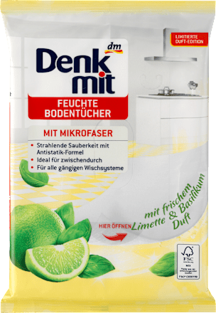 Bodentücher feucht Limette & Basilikum Denkmit
