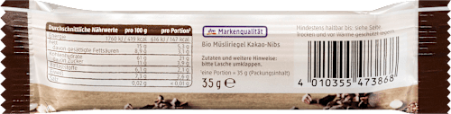 Müsli Riegel Hafer Kakao Nibs  dmBio
