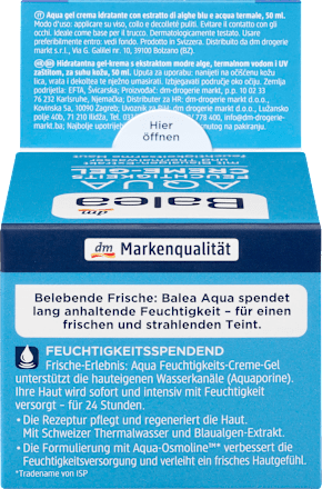 Tagescreme Aqua Feuchtigkeits-Creme-Gel Balea