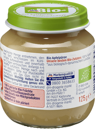 Apfel pur nach dem 4. Monat, Demeter  dmBio
