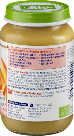 Mango in Apfel nach dem 4. Monat, Demeter dmBio