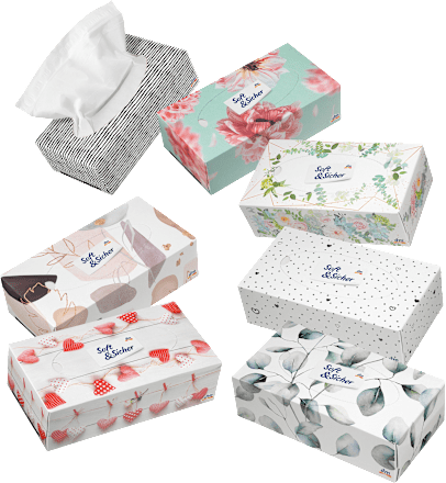 Taschentücher Box Design Soft&Sicher