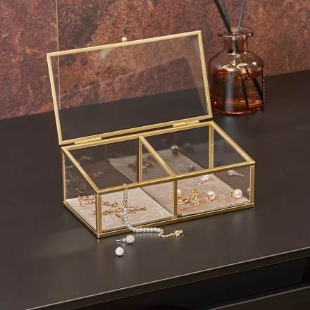 Schmuckkasten, Gold (10,7x16,2x25,7cm) keine Marke