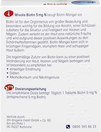 Biotin 5 mg N, Tabletten Mivolis