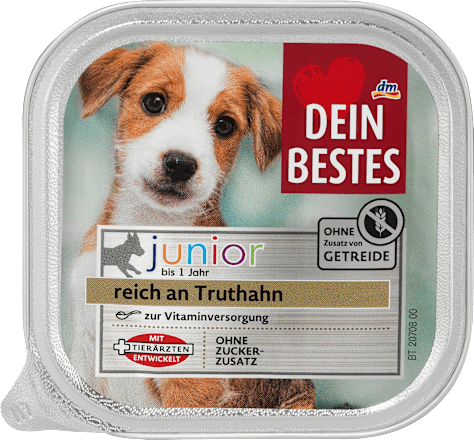 Nassfutter Hund Junior reich an Truthahn Dein Bestes