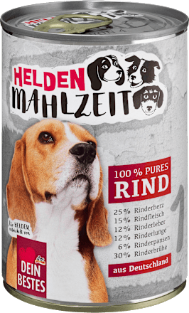 Hundefutter Heldenmahlzeit 100 % Rind Dein Bestes