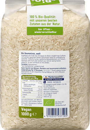 Reis, Basmati-Reis weiß, Naturland dmBio