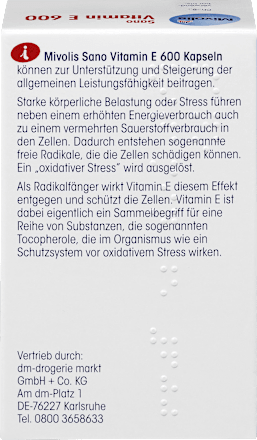 Sano Vitamin E 600, Weichkapseln Mivolis