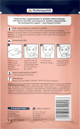 Lippenmaske Hydrogel Weiß Balea
