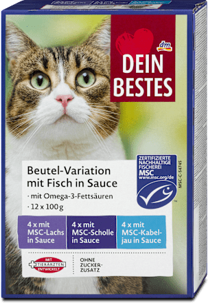 Nassfutter Katze Beutel-Variationen mit Fisch in Sauce Dein Bestes