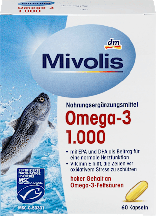 Omega-3 1.000, Kapseln 60 St. Mivolis