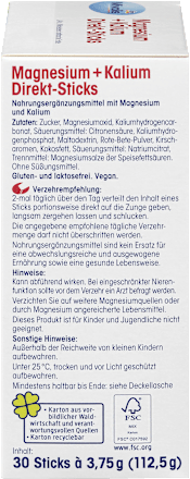 Magnesium + Kalium Direkt-Sticks, 30 St. Mivolis