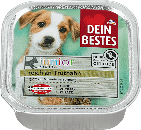 Nassfutter Hund Junior reich an Truthahn Dein Bestes