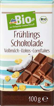 Frühlingsschokolade Vollmilch Kokos Cornflakes dmBio