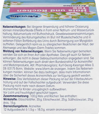 Arznei-Tee, Hals und Rachen Tee  Mivolis