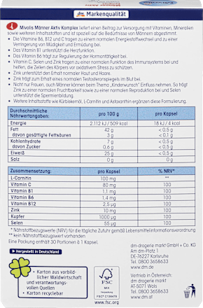 Männer Aktiv Komplex, Kapseln, 30 St. Mivolis
