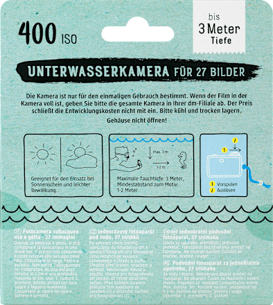 Podvodni fotoaparat 400 ISO- do 3m dubine, više vrsta Paradies