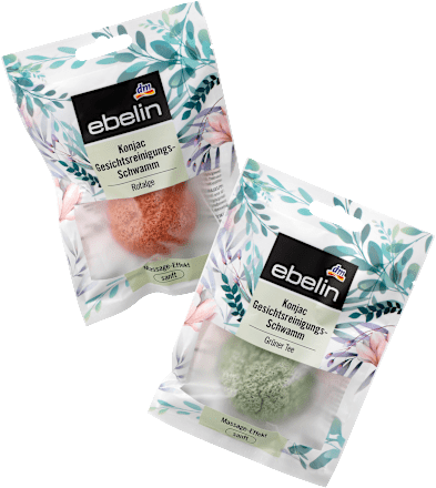 ebelin Konjac Gesichtsreinigungs-Schwamm grüner Tee / Rotalge ebelin