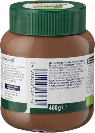 Schokoladenaufstrich, Haselnuss Creme dmBio